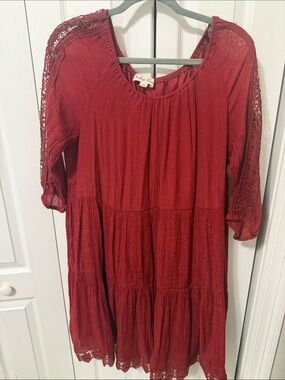 Indigo Rose lace trimmed dress